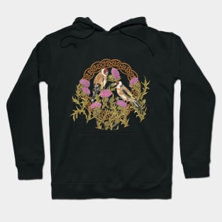 Goldfinches & Thistles Celtic Knotwork Hoodie